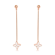 Picture of Bulk Rose Gold Plated White Dangle Earrings at Super Low Price