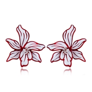 Picture of Brand New Red Enamel Stud Earrings with SGS/ISO Certification