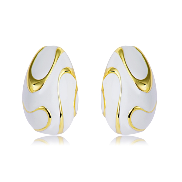 Picture of Distinctive White Enamel Stud Earrings As a Gift