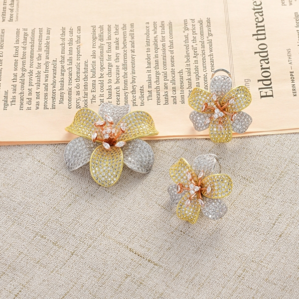 Picture of Origninal Flower Dubai Necklace and Earring Set