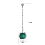 Picture of Brand New Green Platinum Plated Dangle Earrings with Full Guarantee