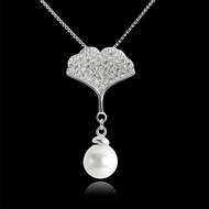 Picture of Great Cubic Zirconia Platinum Plated Pendant Necklace