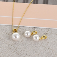 Picture of Hypoallergenic Gold Plated White Necklace and Earring Set with Easy Return