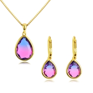 Picture of Reasonably Priced Rose Gold Plated Red Necklace and Earring Set from Reliable Manufacturer