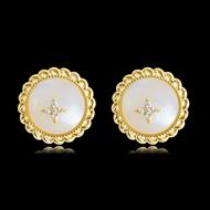 Picture of Delicate White Stud Earrings of Original Design