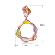 Picture of Hypoallergenic Gold Plated Colorful Dangle Earrings with Easy Return