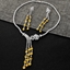 Show details for Hypoallergenic Platinum Plated Yellow Necklace and Earring Set with Easy Return