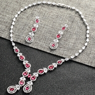 Show details for Pretty Cubic Zirconia Big Necklace and Earring Set Show details for Pretty Cubic Zirconia Big Necklace and Earring Set