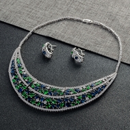 Show details for Great Cubic Zirconia Copper or Brass Necklace and Earring Set Show details for Great Cubic Zirconia Copper or Brass Necklace and Earring Set