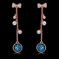 Picture of Great Artificial Crystal Blue Dangle Earrings