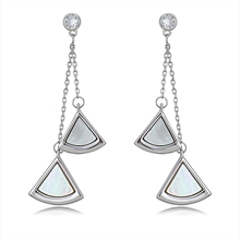 Show details for Copper or Brass White Dangle Earrings at Great Low Price