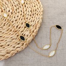 Show details for Bulk Gold Plated White Long Chain Necklace with No-Risk Return