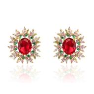 Picture of Beautiful Cubic Zirconia Red Stud Earrings