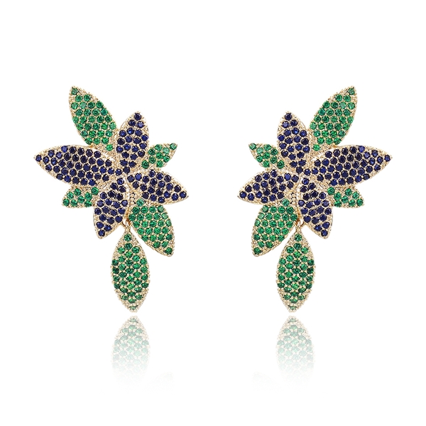 Picture of Irresistible Green Gold Plated Stud Earrings As a Gift