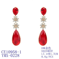 Picture of Charming Red Cubic Zirconia Dangle Earrings As a Gift