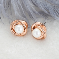 Picture of Unique Artificial Pearl White Stud Earrings