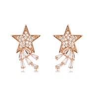 Picture of Fashion Cubic Zirconia Rose Gold Plated Stud Earrings