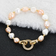 Show details for Top fresh water pearl Copper or Brass Fashion Bracelet Show details for Top fresh water pearl Copper or Brass Fashion Bracelet