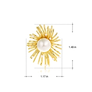 Picture of Inexpensive Gold Plated Copper or Brass Big Stud Earrings from Reliable Manufacturer