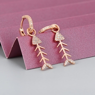 Show details for Delicate Rose Gold Plated Dangle Earrings with Low MOQ Show details for Delicate Rose Gold Plated Dangle Earrings with Low MOQ