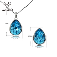 Picture of Great Value Blue Zinc Alloy Necklace and Earring Set with Full Guarantee