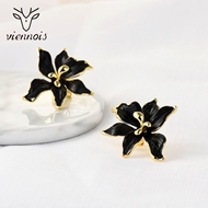 Picture of Flowers & Plants Enamel Stud Earrings with Fast Shipping