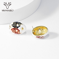 Picture of Zinc Alloy Enamel Big Stud Earrings in Exclusive Design