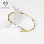 Show details for Bling Small Artificial Pearl Fashion Bangle