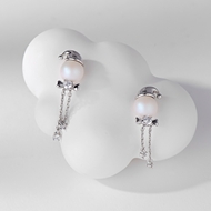 Picture of Copper or Brass Swarovski Element Pearl Dangle Earrings at Unbeatable Price