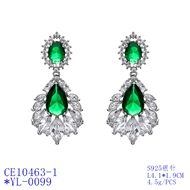 Picture of Pretty Cubic Zirconia Green Dangle Earrings