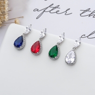 Picture of New Season Green Cubic Zirconia Dangle Earrings with SGS/ISO Certification