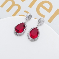 Picture of Hypoallergenic Platinum Plated Cubic Zirconia Dangle Earrings Online Shopping