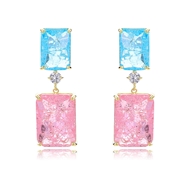 Picture of Funky Medium Pink Dangle Earrings