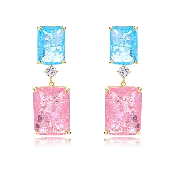 Picture of Funky Medium Pink Dangle Earrings