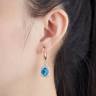 Picture of Great Value Blue Cubic Zirconia Dangle Earrings with Full Guarantee