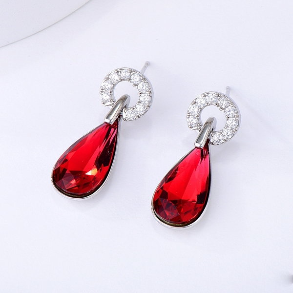 Picture of Good Swarovski Element Zinc Alloy Dangle Earrings