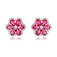 Picture of Nickel Free Platinum Plated Flowers & Plants Stud Earrings with No-Risk Refund