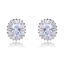 Show details for Trendy Platinum Plated White Stud Earrings with No-Risk Refund