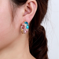 Picture of Charming Colorful Cubic Zirconia Dangle Earrings As a Gift