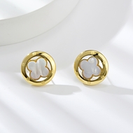 Picture of Staple Small White Stud Earrings