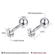 Picture of Best Cubic Zirconia Platinum Plated Stud Earrings