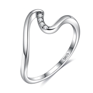 Picture of Delicate Platinum Plated Fashion Ring with Wow Elements