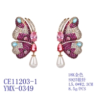 Picture of Funky Big Pink Dangle Earrings