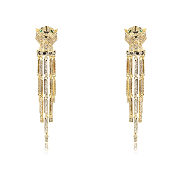 Picture of Affordable Gold Plated Cubic Zirconia Dangle Earrings From Reliable Factory