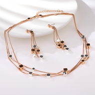 Show details for Funky Dubai Rose Gold Plated 2 Piece Jewelry Set Show details for Funky Dubai Rose Gold Plated 2 Piece Jewelry Set