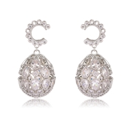 Picture of Shop Platinum Plated White Dangle Earrings with Wow Elements