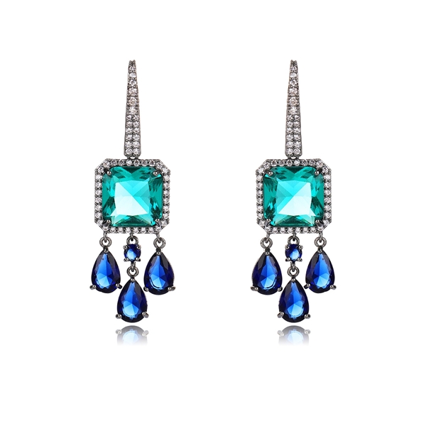 Picture of Irresistible Blue Cubic Zirconia Dangle Earrings For Your Occasions