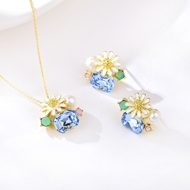 Picture of Classic Flowers & Plants Necklace And Earring Sets 2YJ053594S