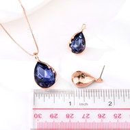 Picture of Great Artificial Crystal Rose Gold Plated 2 Piece Jewelry Set