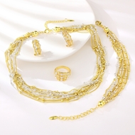 Picture of Filigree Big Gold Plated 4 Piece Jewelry Set